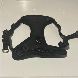 Black Dog Harness with Metal Rings